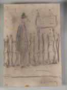 ATTRIBUTED TO L. S. LOWRY (1887 - 1976) PENCIL DRAWING Tramp Signed lower right and titled upper