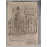 ATTRIBUTED TO L. S. LOWRY (1887 - 1976) PENCIL DRAWING Tramp Signed lower right and titled upper