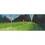 COLIN JELLICOE (1942-2018) ACRYLIC ON PAPER ?West of Stenner Wood, Anne on Wide Green Field?, 2012