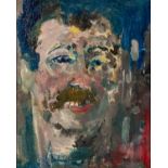 LAWRENCE JAMES ISHERWOOD (1917-1988) OIL ON BOARD ?Toothy Man? Unsigned, titled and dated ?98