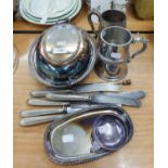 SUNDRY ELECTROPLATE INCLUDING; OVAL ENTREE DISH AND TWO HANDLE COVER, WITH APPLIED GADROON EDGE,