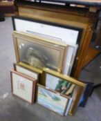 COLOUR ENHANCED PHOTOGRAPHIC PORTRAIT OF A LADY  AND SUNDRY AMATEUR OIL PAINTINGS AND FRAMED