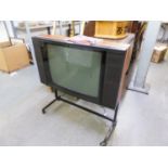 BANG AND OLUFSEN 'BEOVISION LX2500' COLOUR TELEVISION ON STAND, HAVING REMOTE CONTROL AND TWO