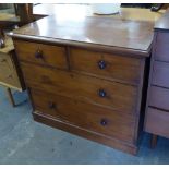 VICTORIAN WALNUTWOOD CHEST OF DRAWERS, 2 OVER 2