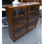 A TWO DOOR BOOKCASE/DISPLAY CABINET