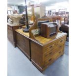 VICTORIAN INLAID PINE WASHSTAND, HAVING TWO SHORT AND TWO LONG DRAWERS WITH GALLERY TILESD BACK