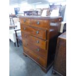 MAHOGANY CHEST OF DRAWERS, (2 over 4), together with a BOOKCASE TOP, (2)