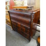 ANTIQUE BIEDERMEIR STYLE MAHOGANY CHEST OF FOUR DRAWERS