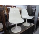 PAIR OF ITALIAN WHITE FINISHED 'EGG' CHAIRS