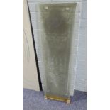 VICTORIAN ETCHED GLASS OBLONG DOOR PANEL, 44? x 13?