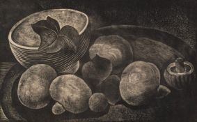 MAY AIMEE SMITH (1886-1962) ARTIST SIGNED LIMITED EDITION WOOD ENGRAVING Still-life, mushrooms and