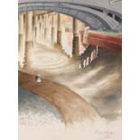 ROBERT M KAY (TWENTIETH CENTURY) TWELVE WATERCOLOUR DRAWINGS Manchester scenes Signed and tilted