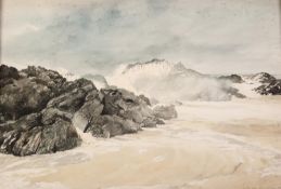 PETER WILLIAMS (TWENTIETH CENTURY) SIX WORKS WATERCOLOUR DRAWING ?Winter Gale?, 1980, coastal