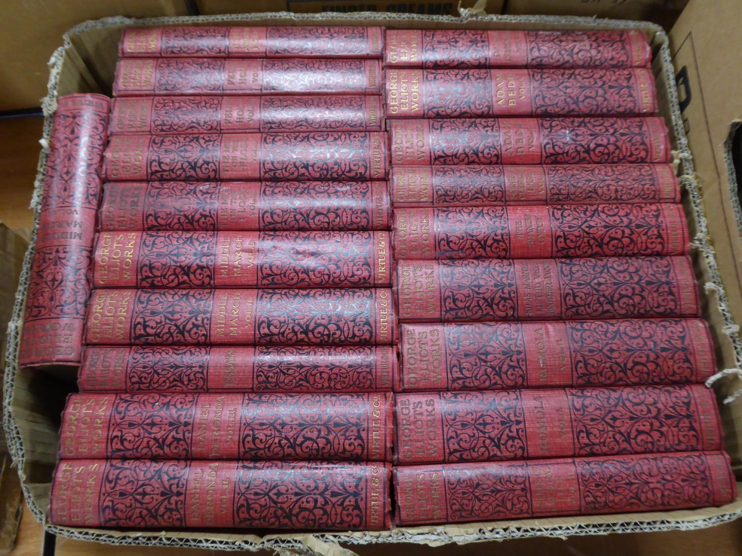 GEORGE ELLIOT WORKS, 21 VOLUME SET COMPLETE, pub Virtue and Co, circa 1900-1910, bound in original