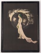 PHILLIS STROUDLEY (EARLY TWENTIETH CENTURY) WATERCOLOUR DRAWING, heightened Fashion design-Art