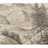 ALFRED WAINWRIGHT (1907-1991) SIGNED BLACK AND WHITE PRINT ?Bowfell, from Lingmoor Fell? 6 ¾? x 7 ¼?
