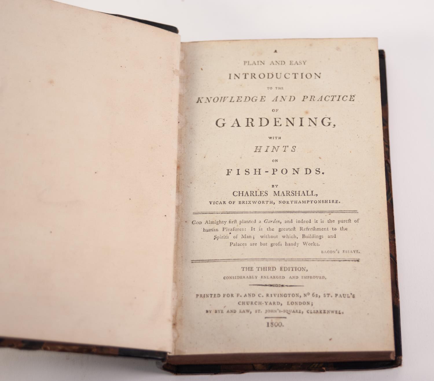 CHARLES MARSHALL - PLAIN AND EASY INTRODUCTION TO THE KNOWLEDGE AND PRACTICE OF GARDENING, with - Image 2 of 3