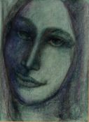 GOLDA ROSE (1921-2016) MIXED MEDIA ON BOARD Female face