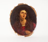 MANNER OF GUIDO RENI (NINETEENTH CENTURY) OIL ON CANVAS, OVAL Saint Mary Magdalene Unsigned Unframed