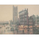 BOB RICHARDSON (B. 1938) ARTIST SIGNED LIMITED EDITION COLOUR PRINT Manchester Cathedral, (570/