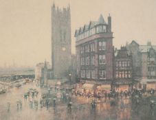 BOB RICHARDSON (B. 1938) ARTIST SIGNED LIMITED EDITION COLOUR PRINT Manchester Cathedral, (570/