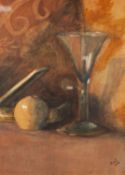 AGNES W. DRONFIELD (NINETEENTH CENTURY) WATERCOLOUR DRAWING ?Still Life? Initialled and dated