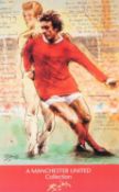 HAROLD RILEY (b.1934) SET OF FOUR ARTIST SIGNED LIMITED EDITION COLOUR PRINTS ?A MANCHESTER UNITED
