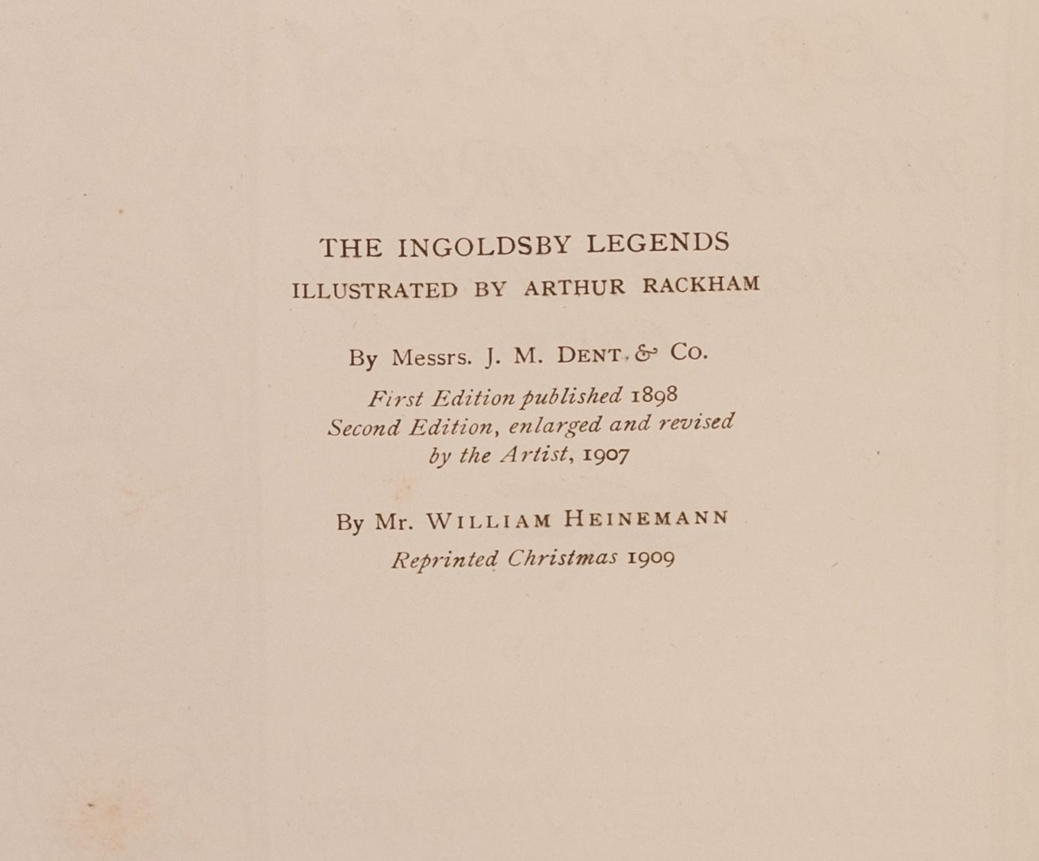 Arthur Rackham- The Ingoldsby Legend, rpt, pub Heinemann, 1907. Illustrated throughout with 24 - Image 3 of 4