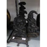 THREE CAST IRON DOORSTOPS 'PUNCH AND JUDY' AND 'FARMER WITH GUNDOG' (3)