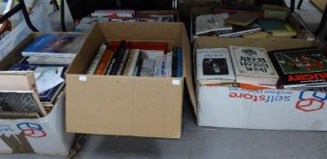 LARGE QUANTITY OF BOOKS - VARIOUS AUTHORS SUNDRY WORKS TO INCLUDE; RUGBY, HISTORY, COOKERY, ETC.....