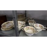 A WEDGWOOD CHINA 'LICHFIELD' DINNER SERVICE ORIGINALLY FOR 12 PERSONS (APPROX 34 PIECES)