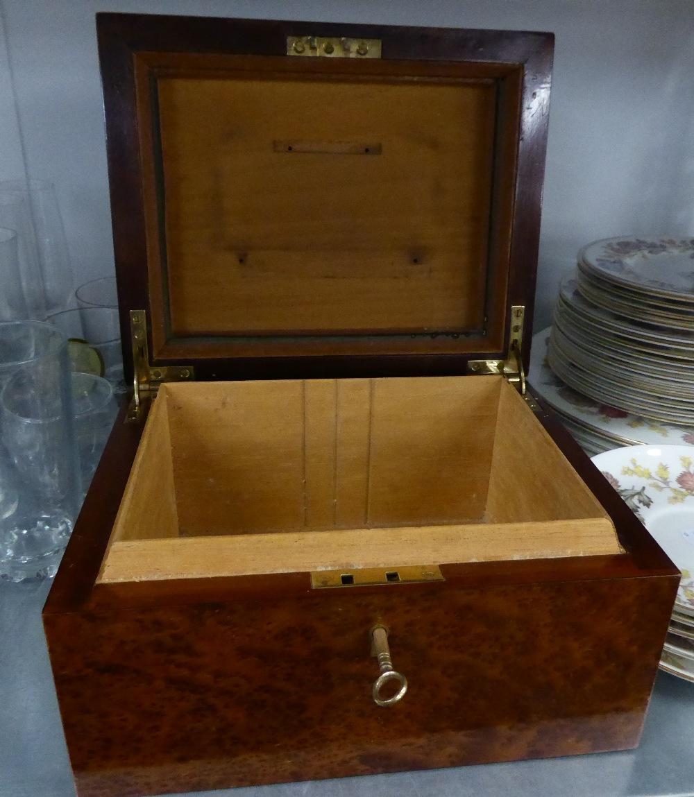 A BIRD'S EYE MAPLE HUMIDOR, 9 3/4" WIDE - Image 2 of 2