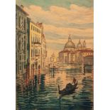 BELA SZIKLAY (Hungarian 1878 - 1949) PAIR OF ARTIST SIGNED HAND-COLOURED ETCHINGS Venice and Milan