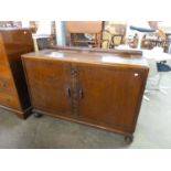 VINTAGE OAK TWO DRAWER SIDEBOARD with two drawers to the interior