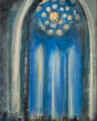 MALCOLM FRYER (b.1937) OIL ON BOARD ?Rose Window? Signed and titled verso 18 ¾? x 14 ¾? (47.7cm x