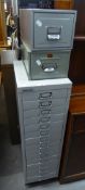 BISLEY GREY METAL CABINET OF FIFTEEN SHALLOW FILING DRAWERS, 11? WIDE