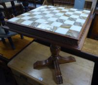 A MODERN OCCASIONAL TABLE WITH TOP SET OF CHESS