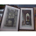 TWO SIGNED ETCHINGS, FRAMED AND GLAZED