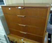 G-PLAN TEAK CHEST OF FOUR LONG DRAWERS