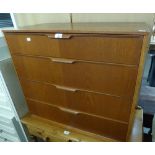 G-PLAN TEAK CHEST OF FOUR LONG DRAWERS