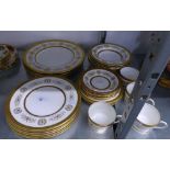 COALPORT CHINA ?LADY ANNE? PATTERN DINNER SERVICE FOR SIX PERSON, 18 PIECES AND MATCHING TEA SERVICE