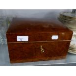 A BIRD'S EYE MAPLE HUMIDOR, 9 3/4" WIDE