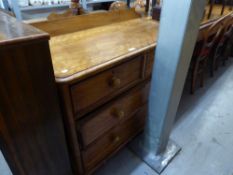 VICTORIAN SATIN BIRCH CHEST OF DRAWERS, 2 OVER 2