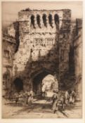 ALBANY E. HOWARTH (1872-1936) ORIGINAL ETCHING 'The Gateway Winchester' Signed and titled in