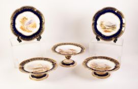 SET OF TWELVE W.G & Co LIMOGES PORCELAIN DESSERT PLATES, SIGNED GOUMONDIE each with hand painted