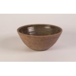 BERNARD LEACH, ST IVES STUDIO POTTERY BOWL with green glazed interior, 8? diameter (20.3cm)