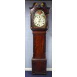 GEORGE III MAHOGANY LONGCASE CLOCK WITH ROLLING MOON PHASE, SIGNED THOMAS YATES, PRESTON, the 14?