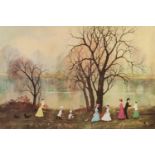 HELEN BRADLEY (1900-1979) ARTIST SIGNED COLOUR PRINT Springtime Guild stamped 15" x 22" (38x56cm)