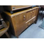 G-PLAN TEAK SIDEBOARD WITH TWO CUPBOARDS AND A DRAWER, 4ft WIDE