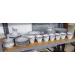 TRISA, CHINESE PORCELAIN DINNER AND TEA SERVICE FOR EIGHT PERSONS, 44 PIECES, WHITE WITH PRINTED